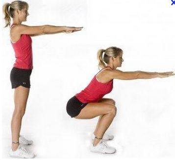 Flexion sur jambes pour diminuer son tour de taille.