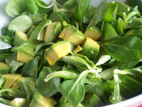 salade d'avocat et maches