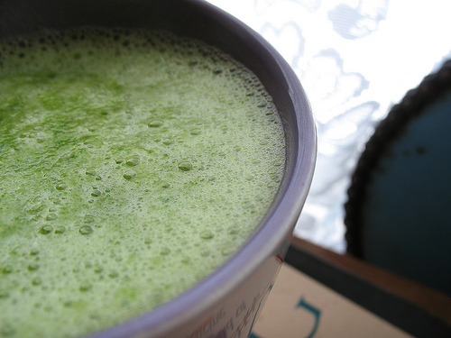 Smoothie vert pour des petits-déjeuners.
