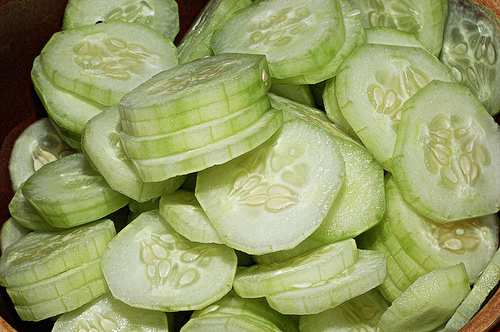morceaux de concombres