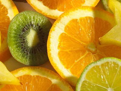 rondelles d'oranges et de kiwi