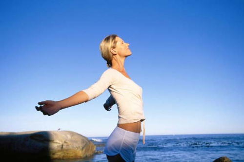 Respiration du corps humain.