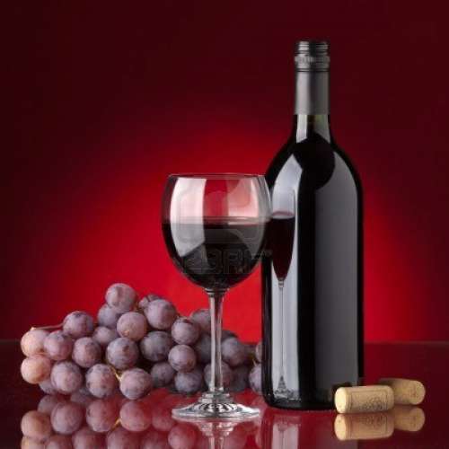 bouteille et raisin