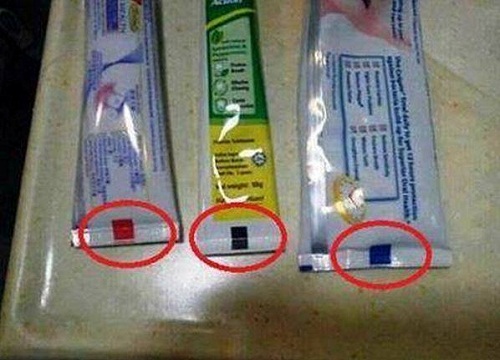 Codes couleurs sur les tubes de dentifrice