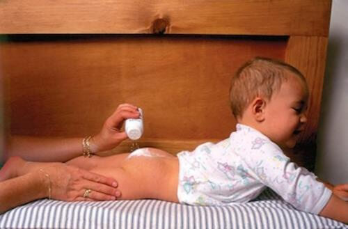 Avertissement quand on utilise le talc.