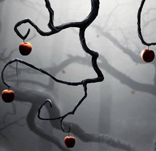 illustration arbre de pommes