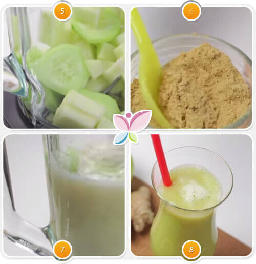 préparation du jus vert