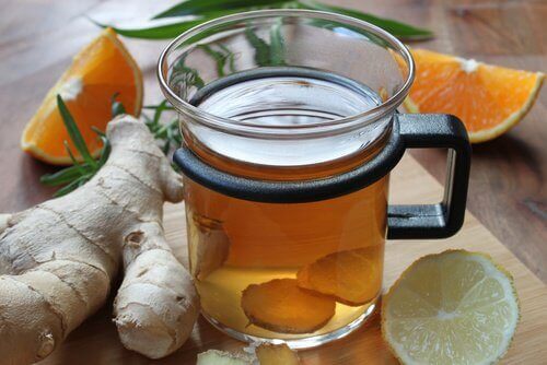 Infusion de gingembre et orange.