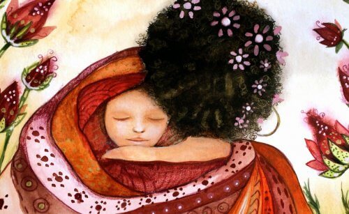 femme réalisant un câlin