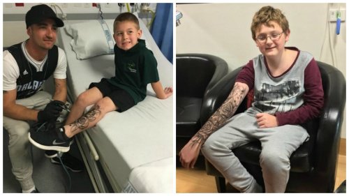 Un homme réalise des tatouages temporaires pour redonner de la force aux enfants malades Un homme réalise des tatouages temporaires pour redonner de la force aux enfants malades