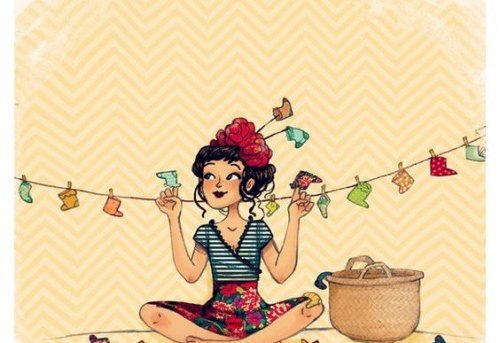 illustration d'une jeune fille heureuse 