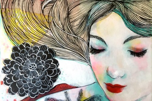 femme et fleurs