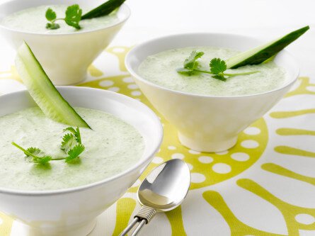 soupe froide au melon et au concombre