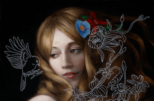 femme et oiseaux