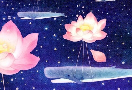 dessin baleines et fleurs - les femmes et l'égalité 