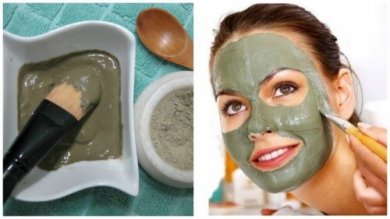 Masque vert contre les points noirs, boutons et taches