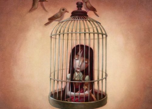 illustration - enfant dans une cage 
