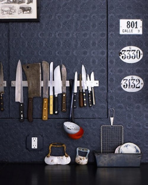 Barre magnétique couteaux de cuisine. 