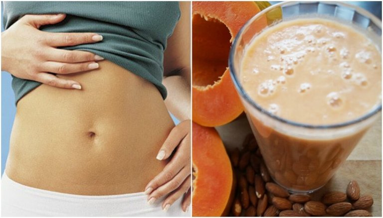 milk-shake à la papaye et au lait d'amande pour améliorez votre digestion et apaisez l'inflammation
