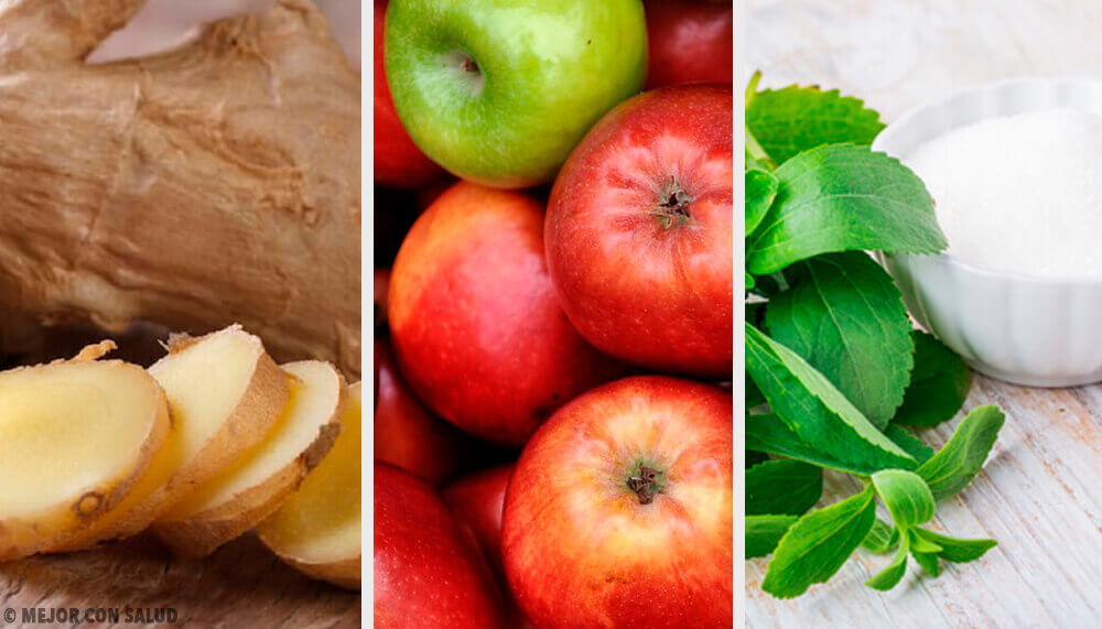 Boisson au gingembre, à la stevia et aux pommes pour compenser les excès Boisson au gingembre, à la stevia et aux pommes pour compenser les excès