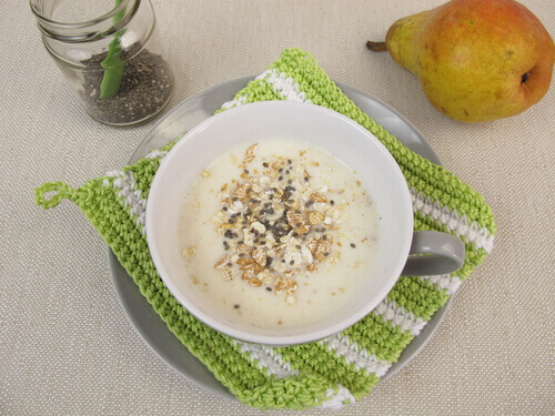 Flocons d'avoine et lait végétal
