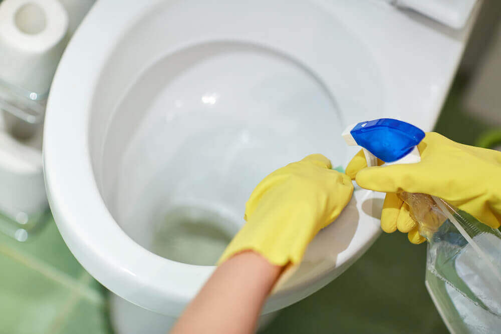 désinfecter la salle de bain et les toilettes