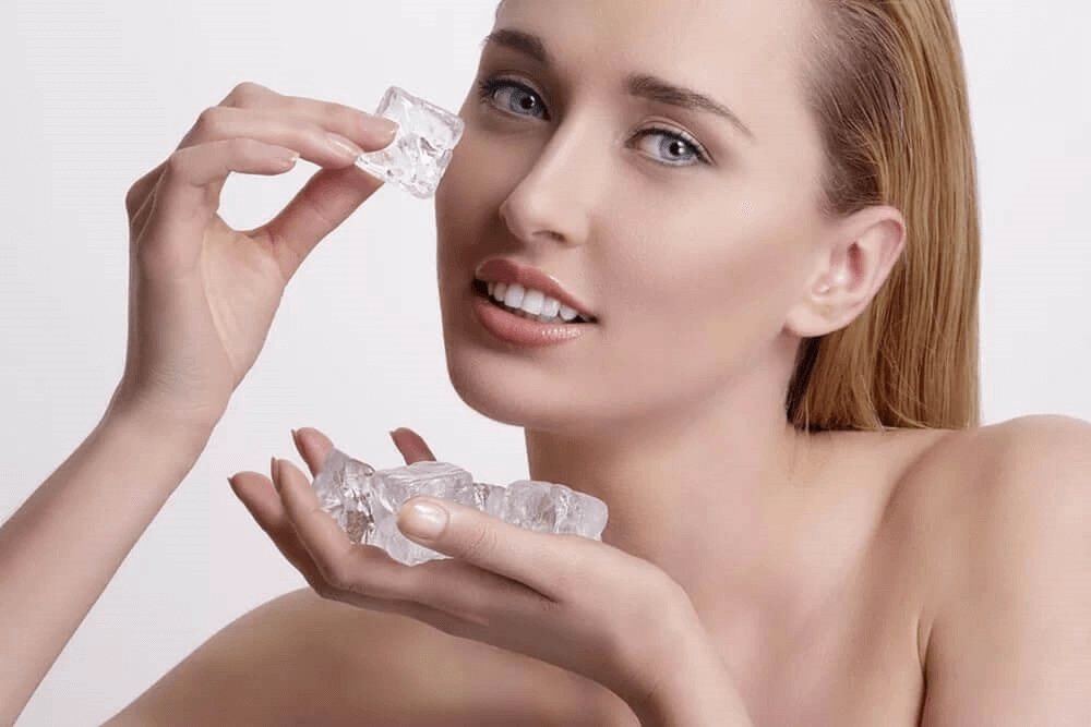 Glace pour refermer les pores ouverts