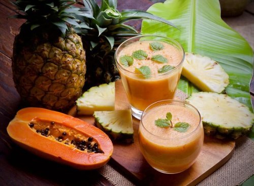 Smoothie ananas et papaye