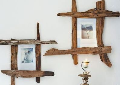 cadres fabriqués avec des morceaux de bois