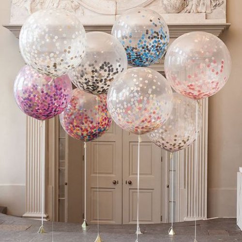 des ballons transparents