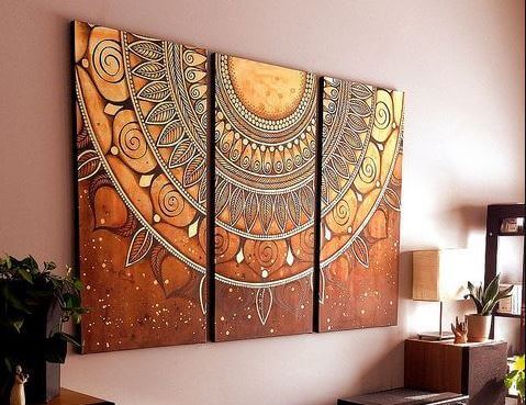 décoration avec des mandalas sur un mur