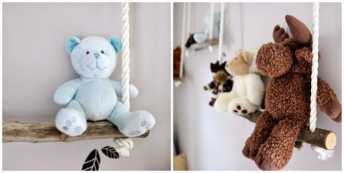 décorer la chambre de bébé avec des balançoires et des peluches
