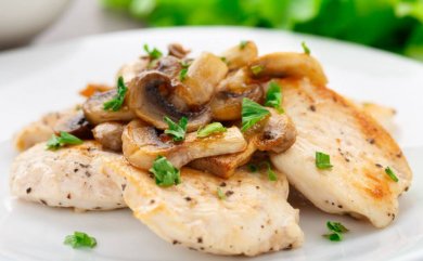 Recette: filet de poulet gratiné aux champignons