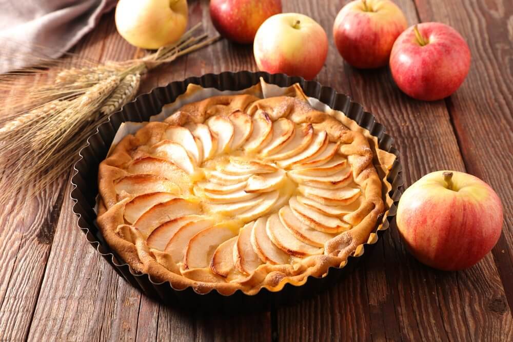 Ingrédients pour la tarte aux pommes.