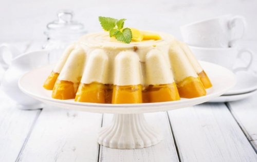 gélatine bicolore à la mangue