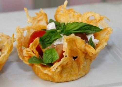 recette d'entrée : le panier parmesan