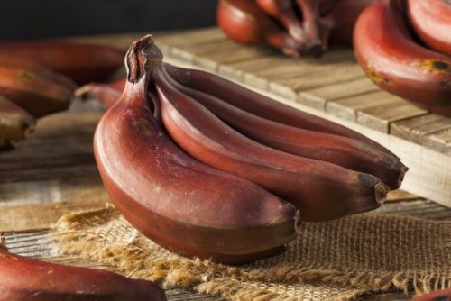 Dessert à la banane rouge.