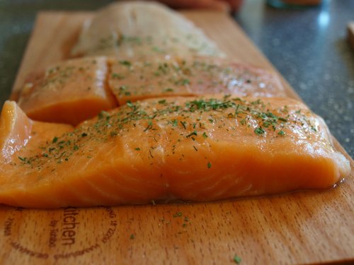 recette avec de la menthe et du saumon
