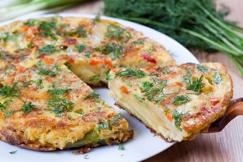 omelettes de pomme de terre aux légumes