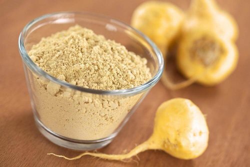Racine de maca sous forme de poudre