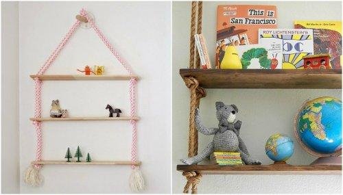 Les étagères sont une bonne option dans une petite chambre