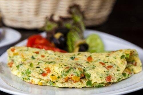 omelette farcie aux légumes