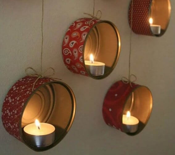 bougeoirs en boîtes de conserve