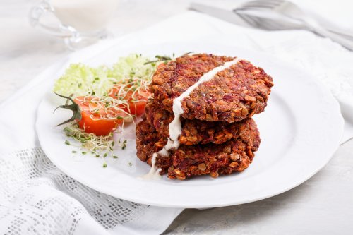hamburger végétarien aux lentilles rouges