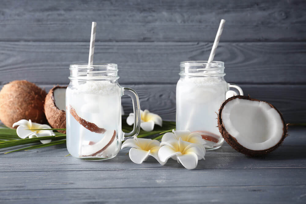 sérum physiologique et eau de coco