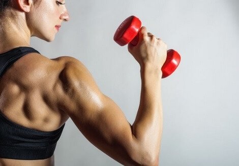 femme qui se muscle les bras
