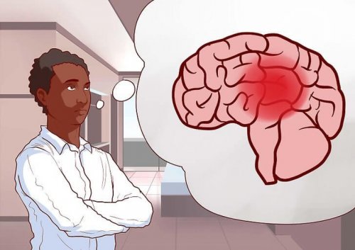 L'illustration d'un médecin qui pense au cerveau