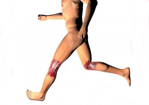 Un schéma qui montre l'articulation du genou en mouvement