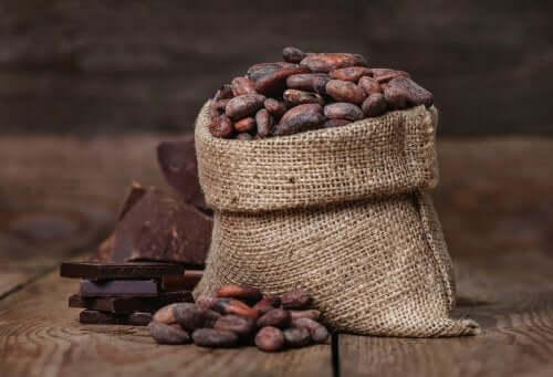 Des grains de cacao