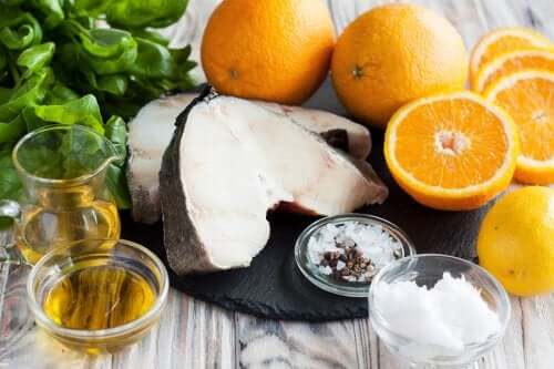 Des filets de cabillaud avec des oranges